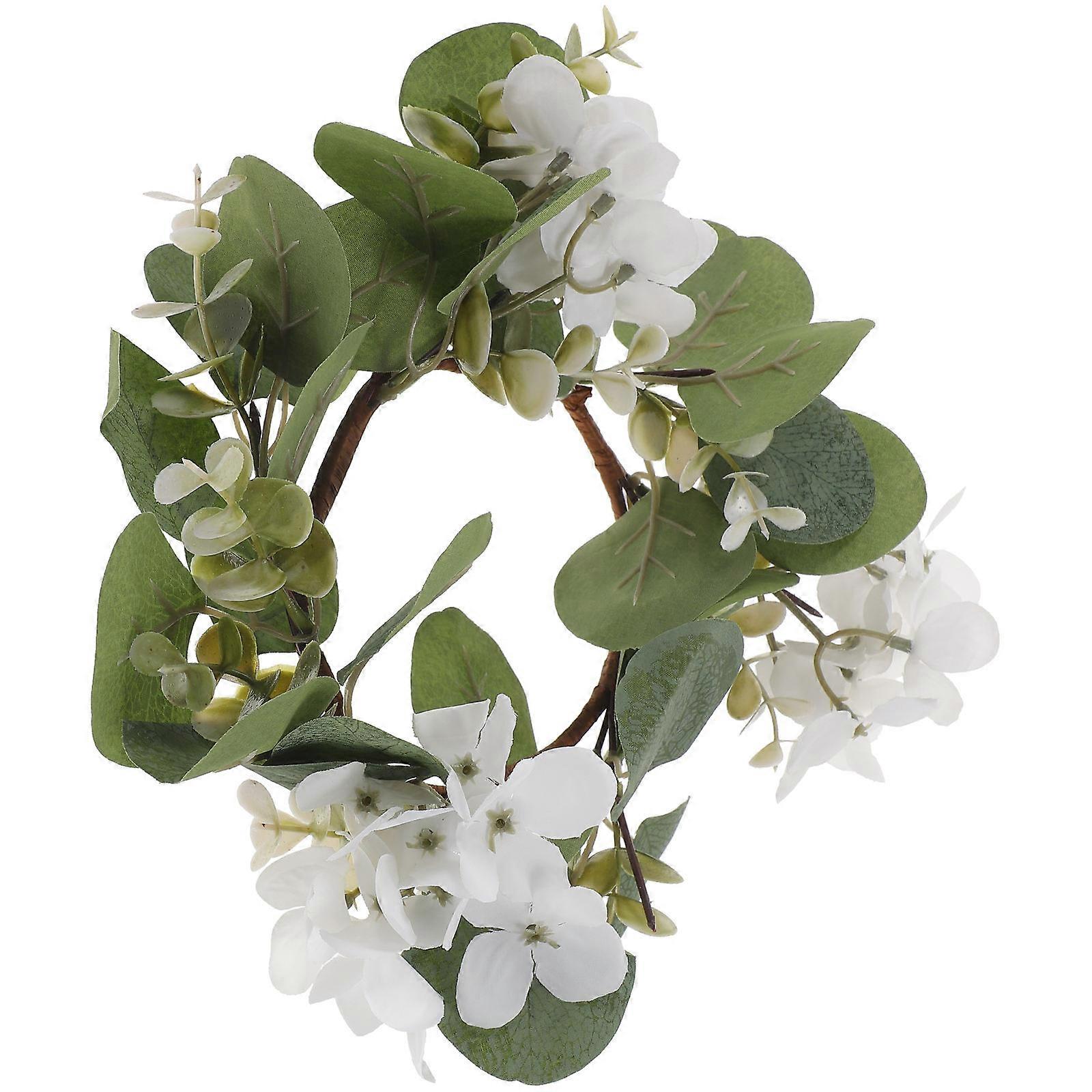 Wreath for Table Artificial Eucalyptus Wreath Wedding Decoration White 25.00X25.00X8.00CM Non-withering 1Pack