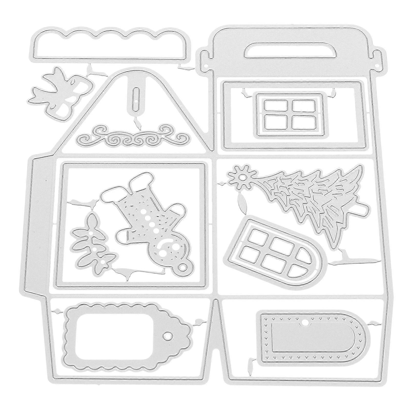 Scrapbook Stencils Embossing Stencil Rectangle Cutting Card Making Diy Projects Silver 14.3x16.3cm 1Set