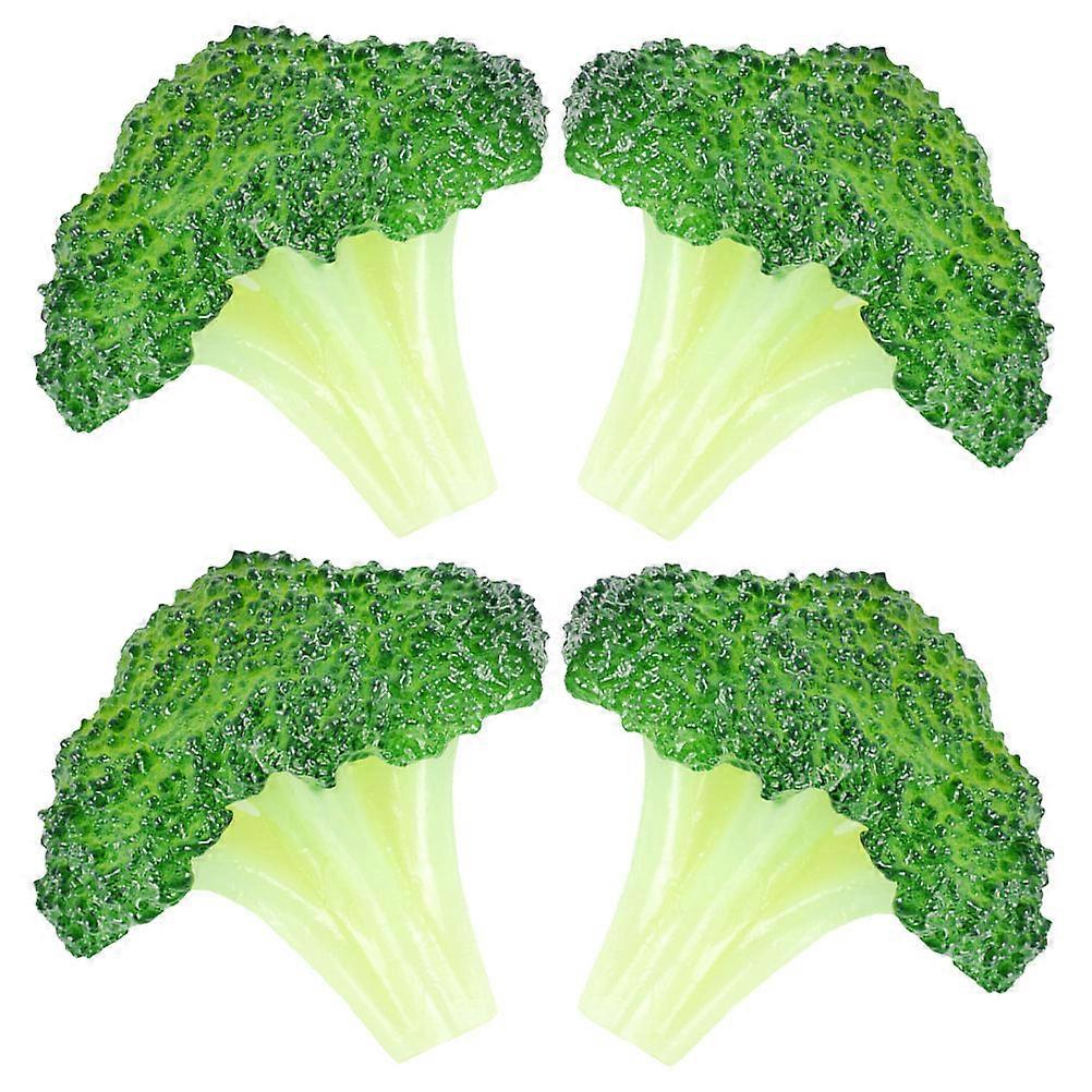 Artificial Lifelike Broccoli Slice for Decor 4Pcs PVC Broccoli Simulation Model