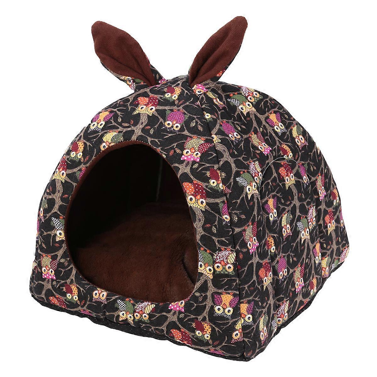 Pet Nest Mat Warm Cat Bed Yurt Shape Dog Sofa Mat Indoor Use 35x35x35cm Machine Washable 1Set