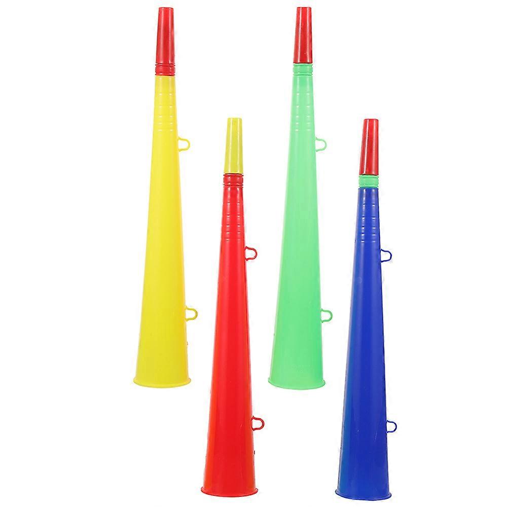 Plastic Trumpets Set of 4 Lightweight Party Horns for Sports Events, Concerts & Games Cheering Fan Decorations