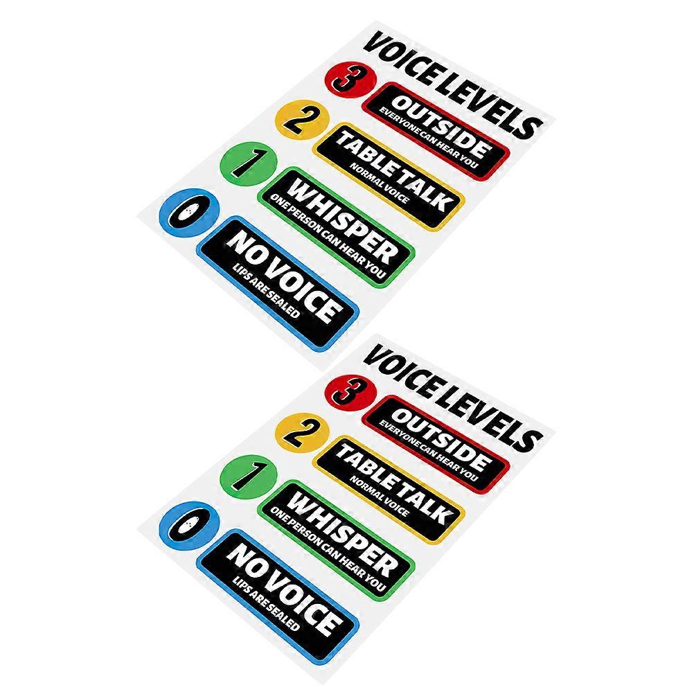 2 Sets Classroom Rules Stickers Noise Level Charts Wall Posters for Teachers School Office Decor Vinyl Decals