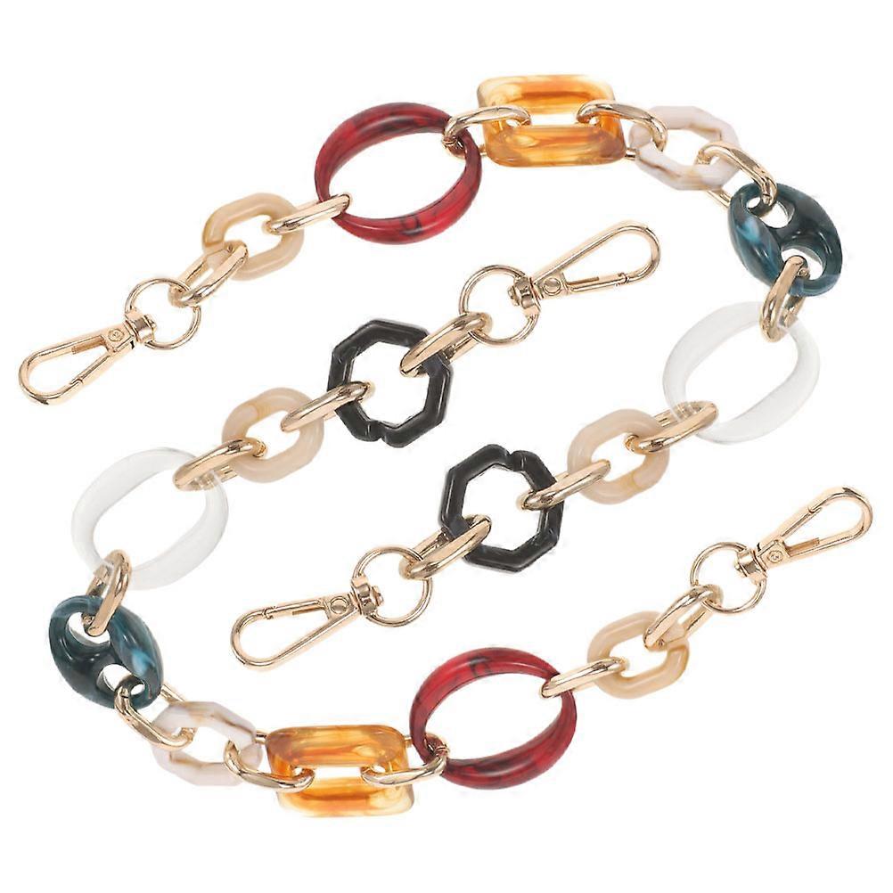Purse Chains for Handbags Acrylic Shoulder Strap Replacement Daily Use Multi Color 14.54in Bag Handle with Buckles 2Pcs