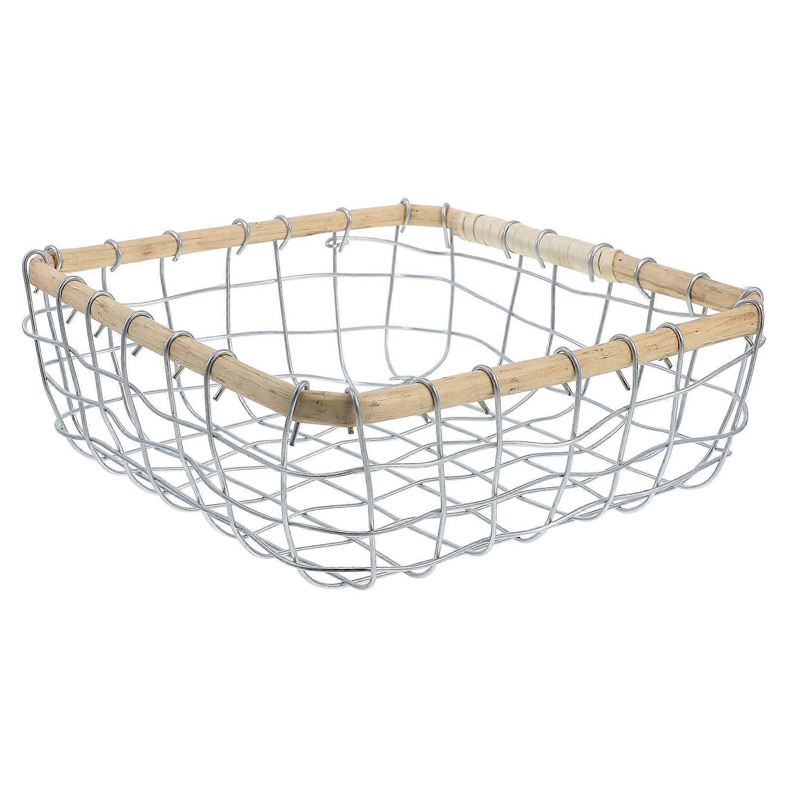 Iron Wire Woven Basket Decorative Piece Shape Paper String Material Snack Organizer 1Pack