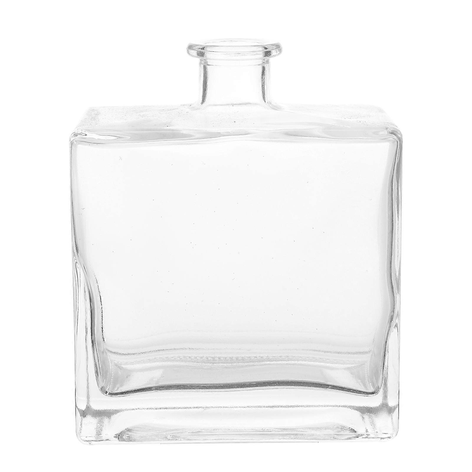 Square Glass Flat Vase Decorative Opening Jar for Fragrance Release