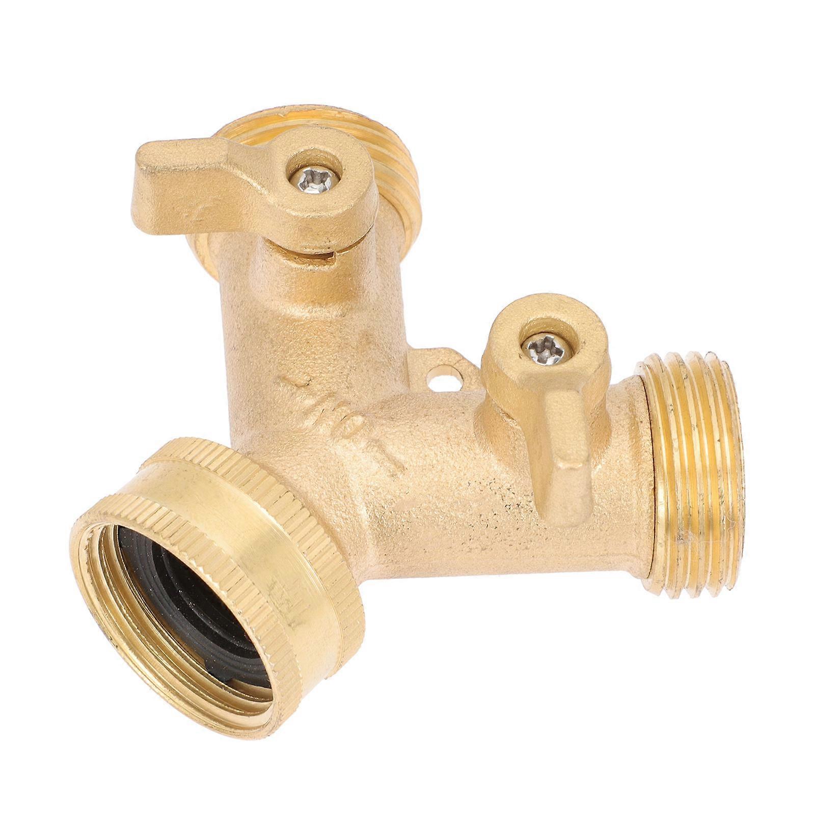 Hose Y Splitter Brass Hose Adapter with Leak-Proof Connection for Home