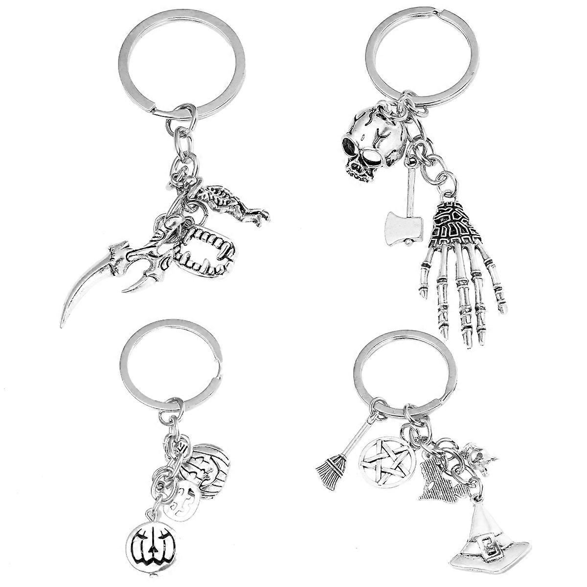 Halloween Key Chain Key Owners Hanging Ornament 10.3X3X1.2cm 4Pcs
