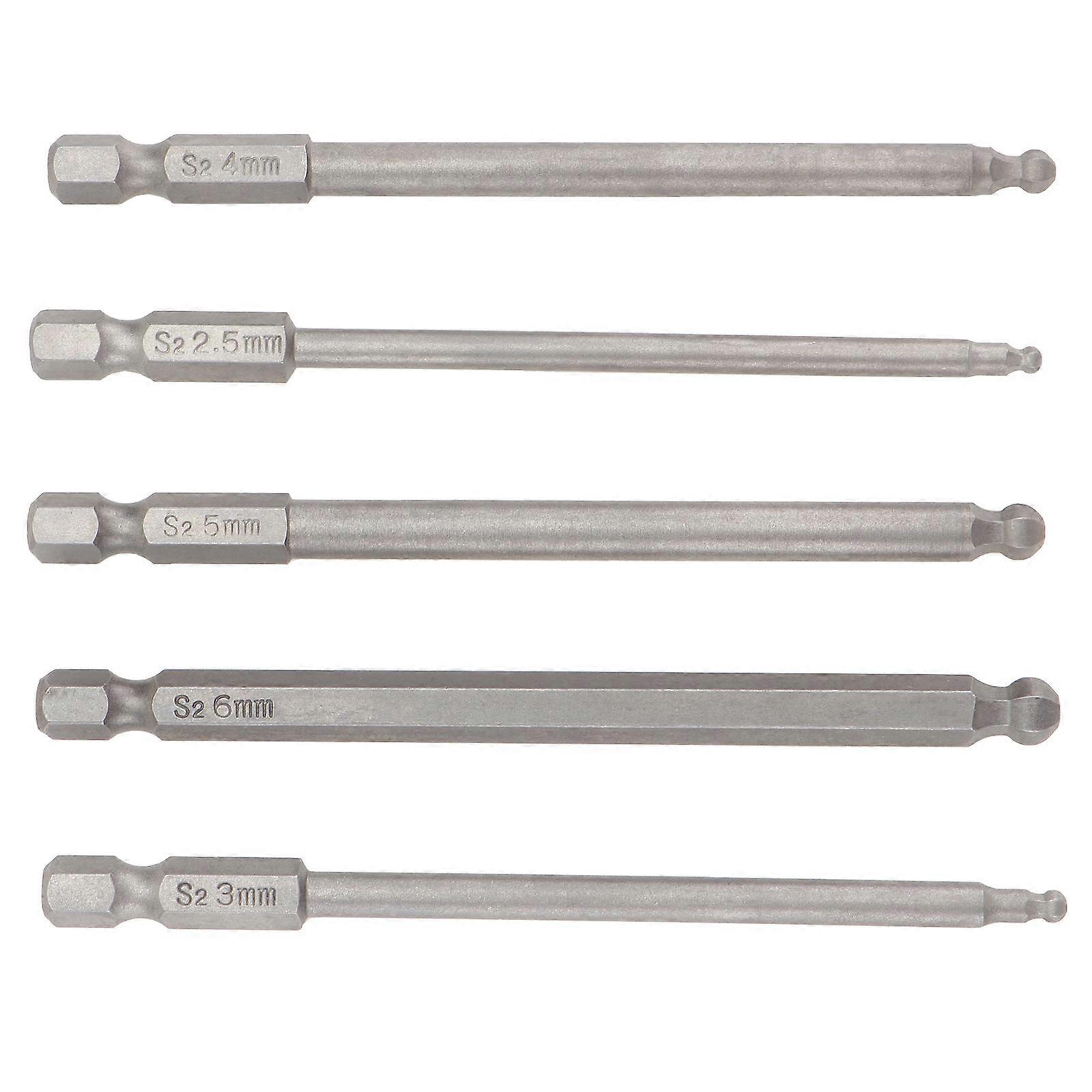 Magnetic Hexagonal Handle Square Screwdriver Bit Set Length 100mm Durable 5Pcs