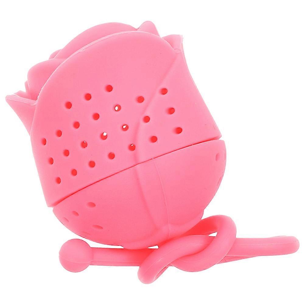 Mesh Tea Infuser Rose Flower Shape Silicone Filtering Tea Leaves for Family Use 1Set