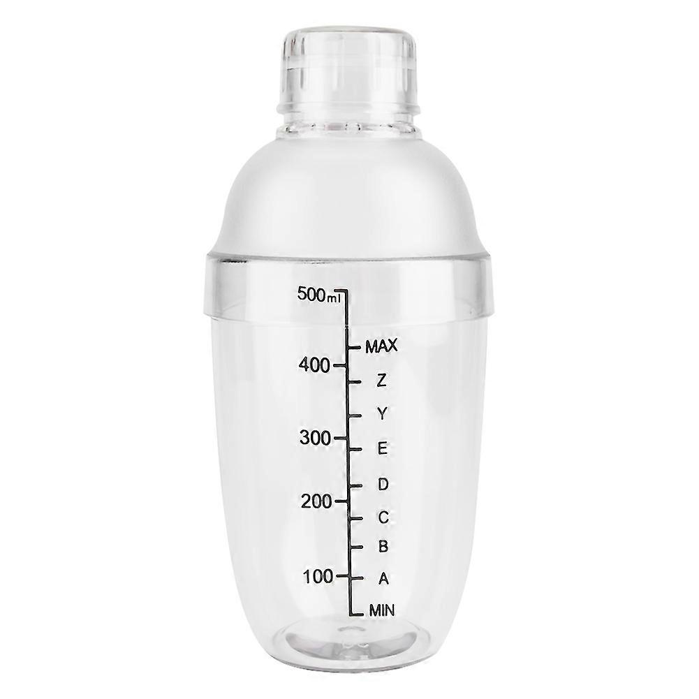 Anti leakage Transparent PC Resin Cocktail Shaker Mixer with Scale Bar Tool(500ml)
