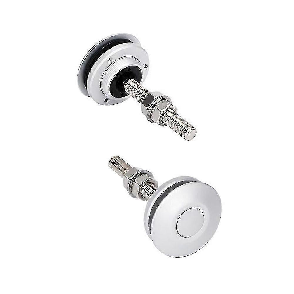 2-Piece Universal Billet Hood Pins with Push Button Lock Clip Kit for 62mm Aluminum Car Engine Bonnets Quick Latch