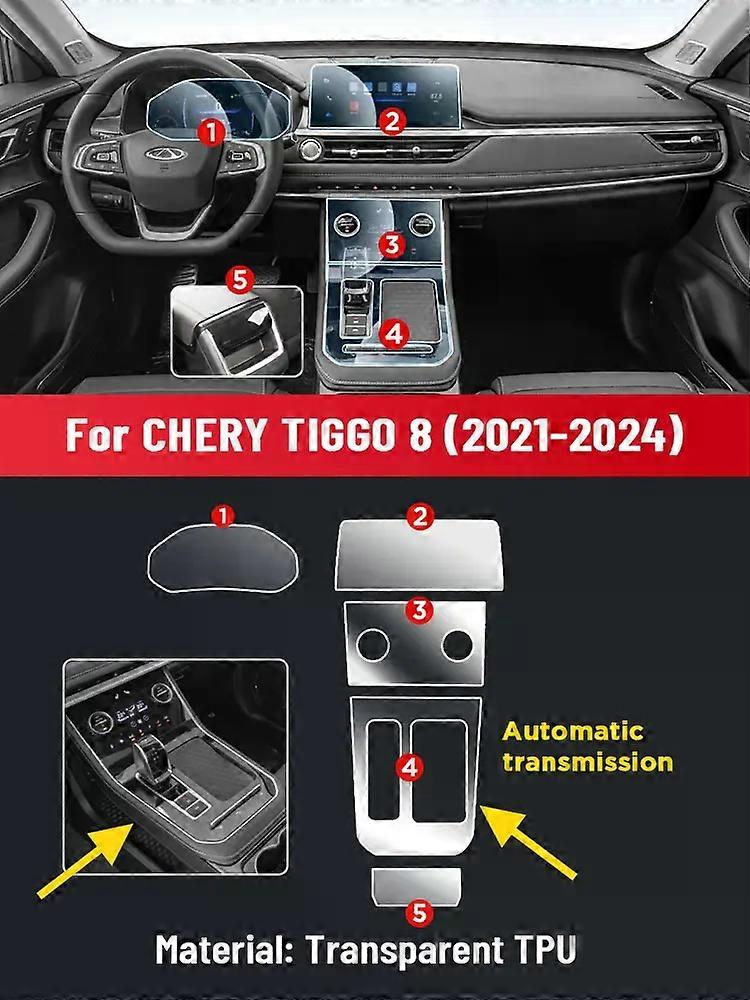 Anti-scratch Car Interior Center Console Media Dashboard Navigation TPU Protector Film For CHERY TIGGO 8 2021 2022 2023 2024