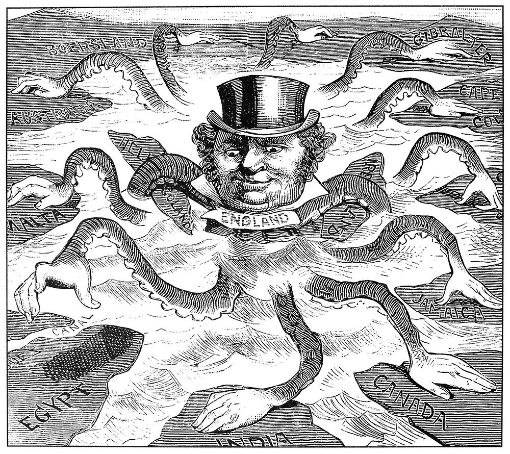 Imperialism Cartoon, 1882. /N'The Devilfish In Egyptian Waters.' An