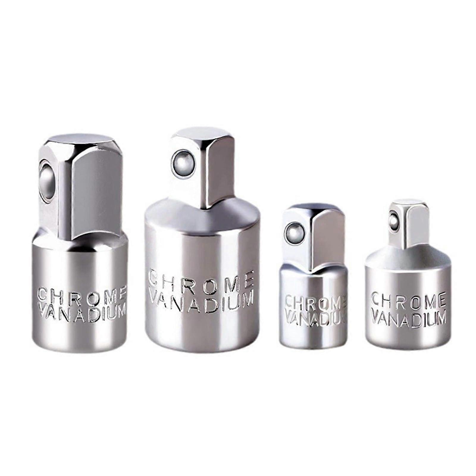 4Piece Impact Wrench Adapter and Reducer Set Socket to Plug Socket Reducers Wrench Adapter for Impact Wrench Ratchets Silver