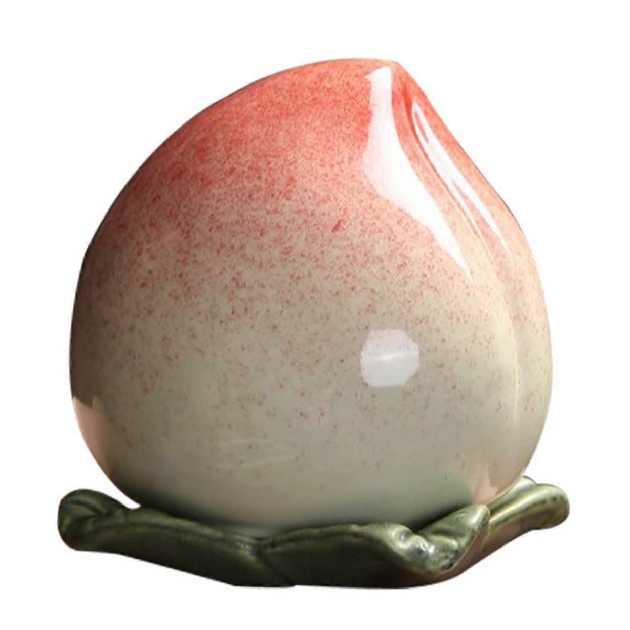 Ceramic Peach-Shaped Tea Canister, Airtight Storage Container for Tea and Snacks, Easy to Clean Home Accessory