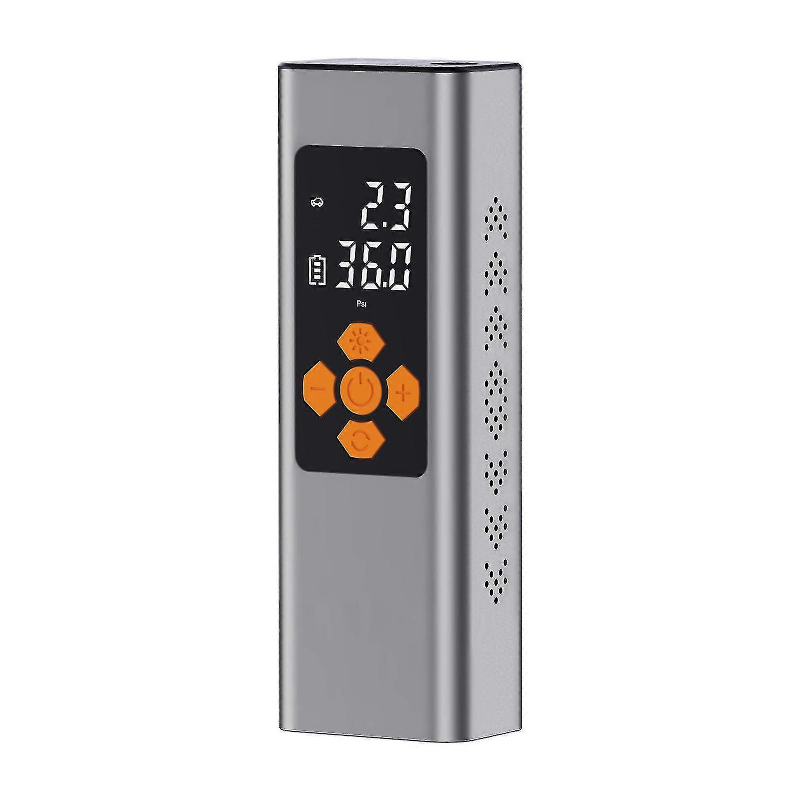 Portable Air Compressor Tire Inflator, 2x Faster Inflation with 6000mAh Battery & 12V DC Cord, Cordless Car Tire Pump with LCD Dual Display,