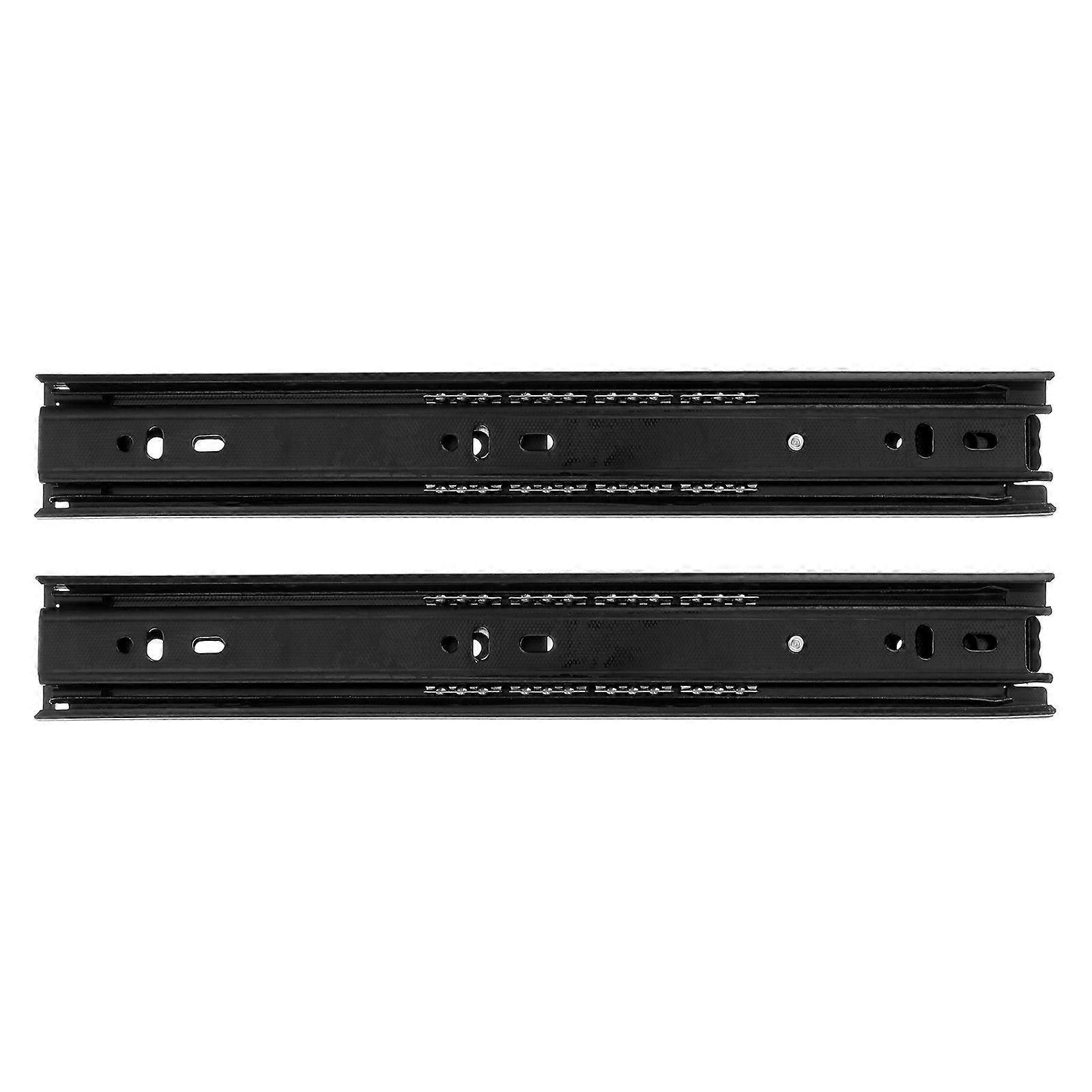 Drawer Sliding Tracks Slide Rail Smooth Operation Black 30X4.5CM Ball Bearing 2Pcs