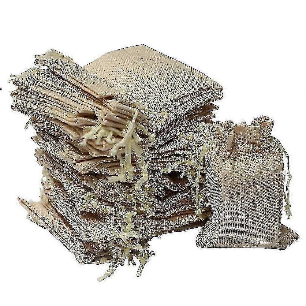 10pcs أكياس Burlap الرباط الحقيبة غوني كيس حقيبة مع الطبيعية جوت الرباط Burlap Jute صالح أكياس