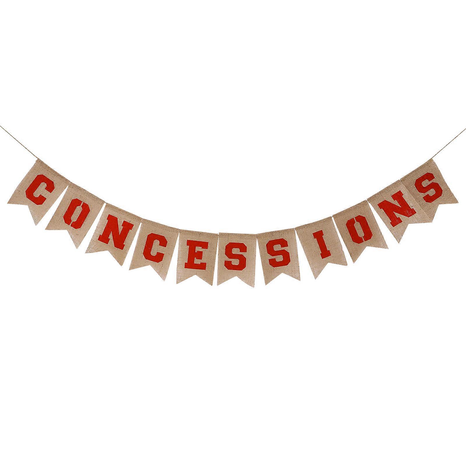 Sports Party Bunting Concessions Banner Reusable Color Burlap Material Rope For Indoor Use 1 Set