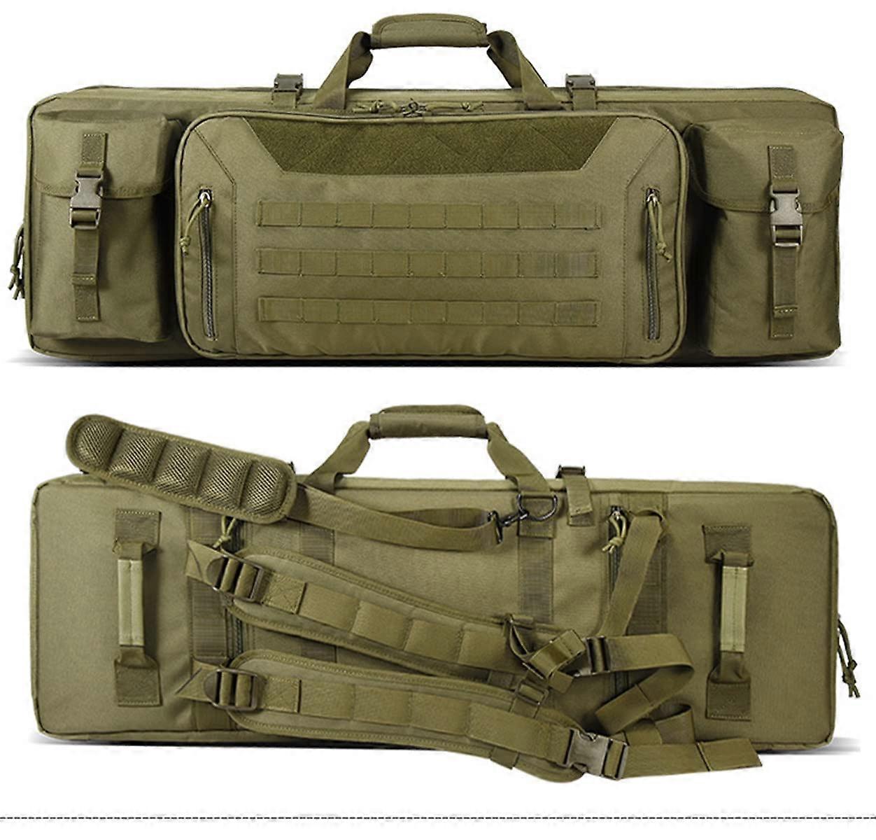 42inch double rifle bag, weapon bag, for storing or transporting, waterproof long gun case, army green.