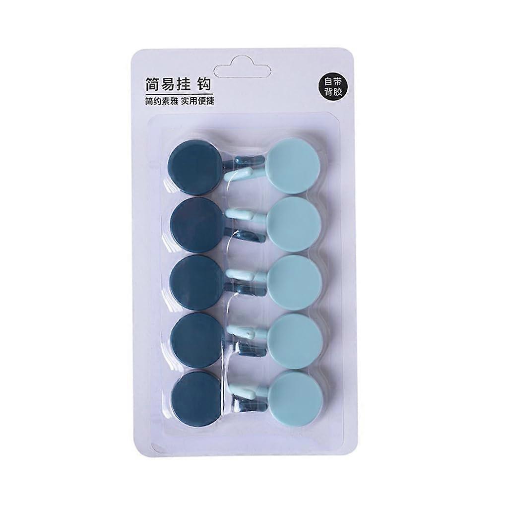 Self-Adhesive Wall Hook, Durable Slim Design, Strong Clothes Hanger, Light Blue and Dark Blue, Efficient Organizer