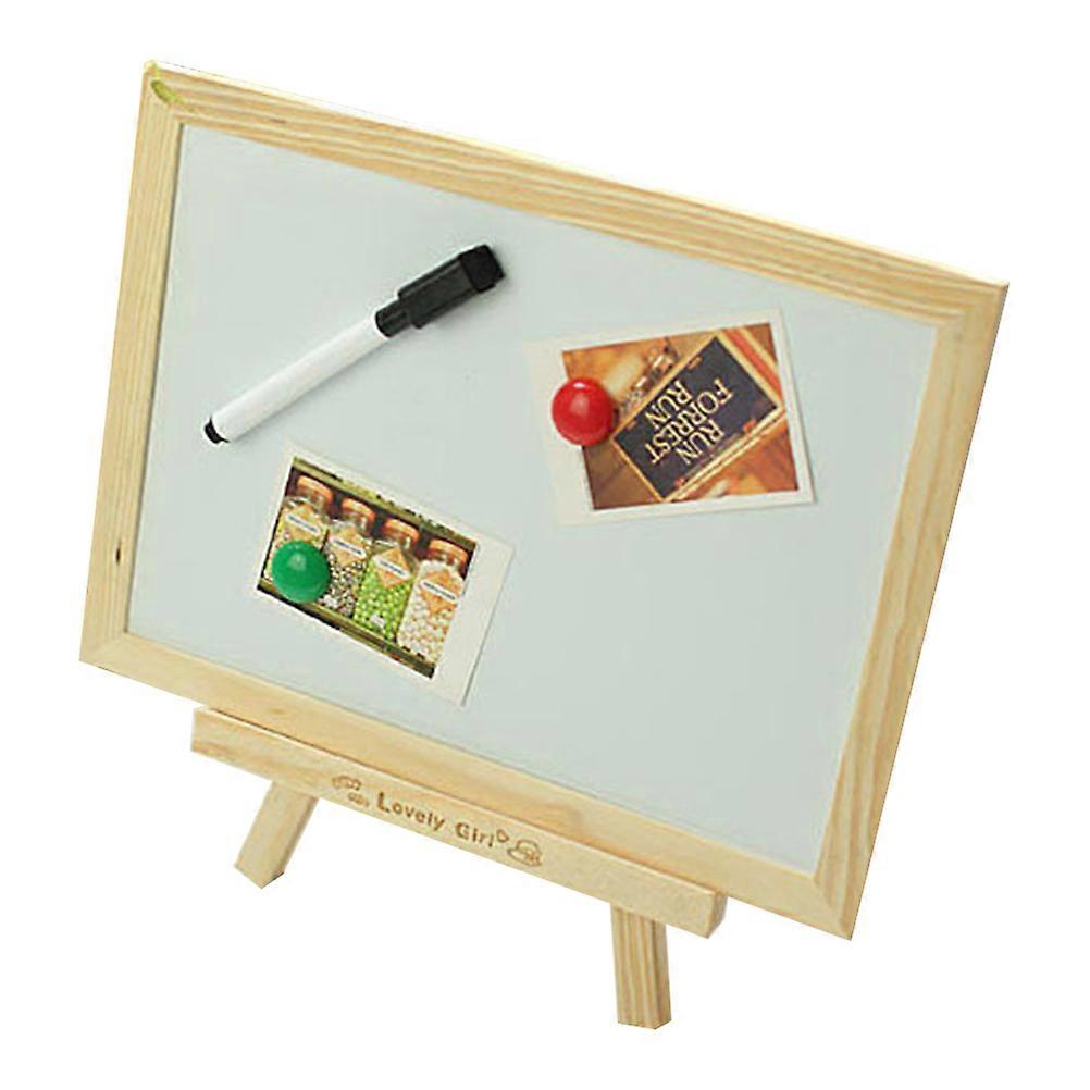 Children Writing Board Mini Chalkboard Easel Natural Wood for Kids Learning and Drawing 1Set