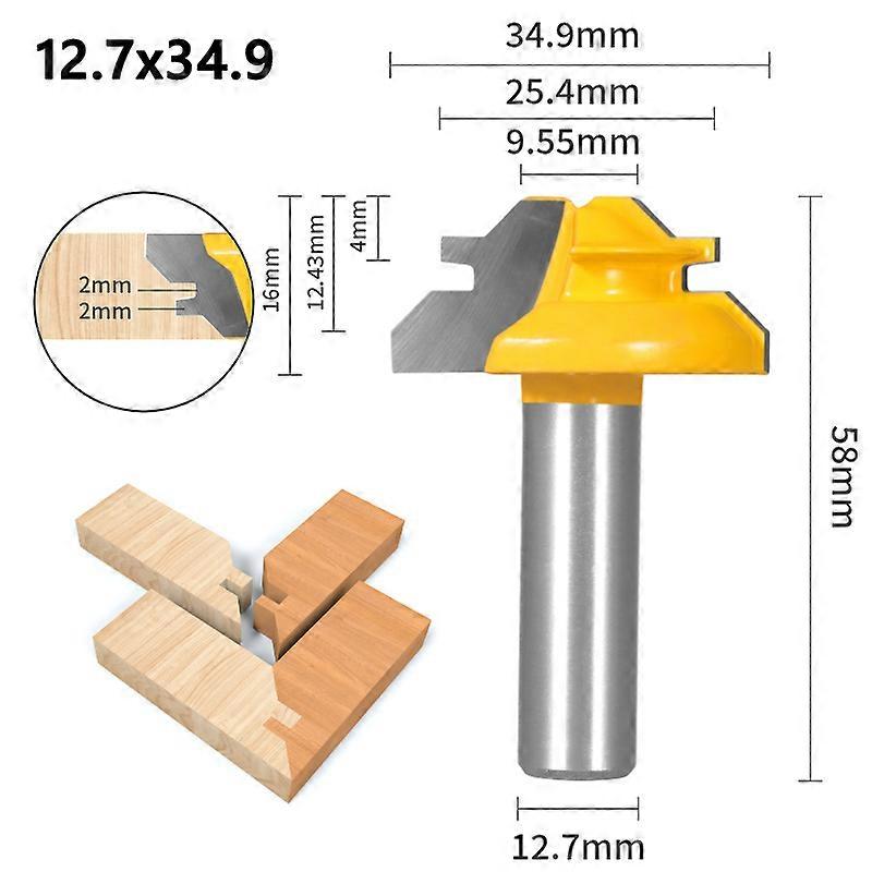 1Pc 45° Degree Lock Miter Router Bit Woodworking Milling Cutter For Wood Tools~00481