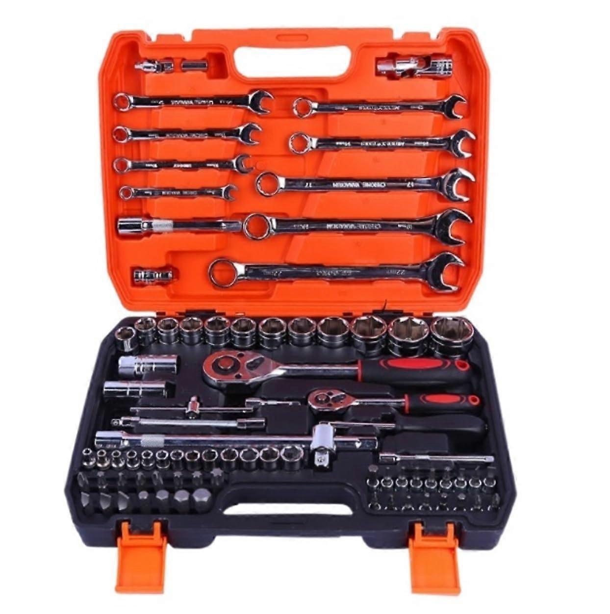 Toolbox, tool set, 82piece household tool set, socket wrench set, ratchet wrench for home, workshop, car , home tool sets
