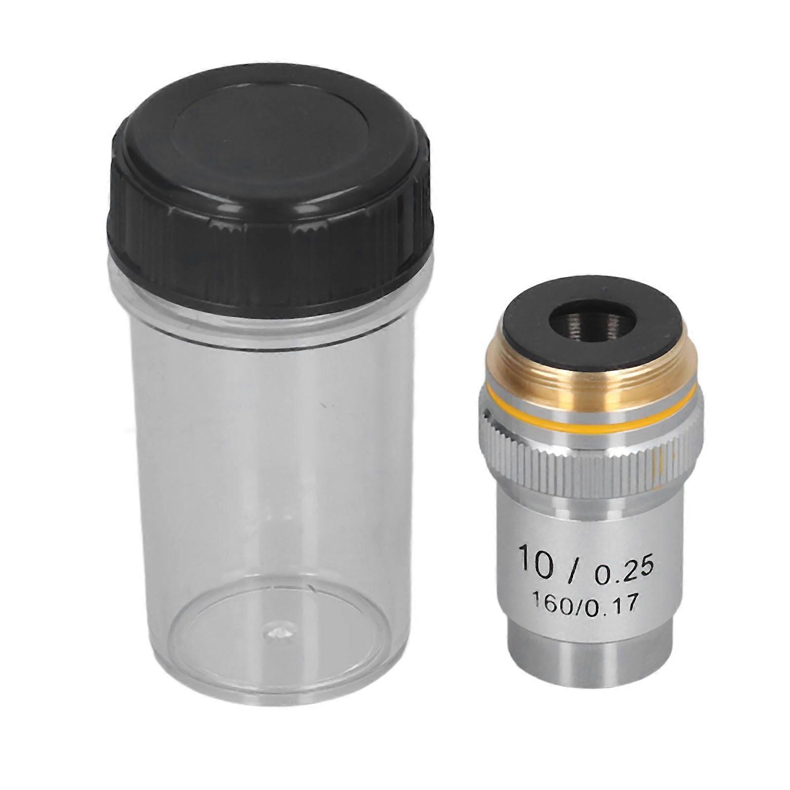 195 Achromatic Objective Lens 10X Magnification High Power Microscope Lens 20.2mm Interface