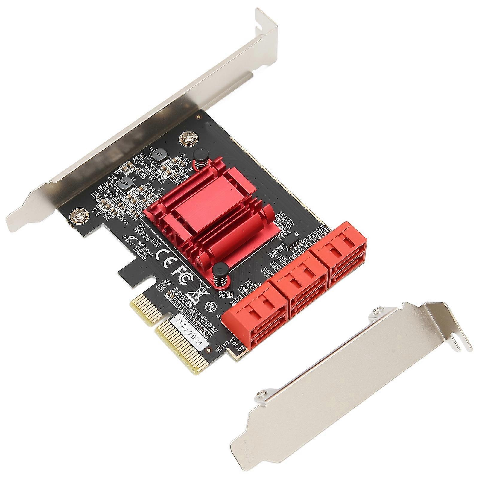 PCIE to SATA3.0 Expansion Plug and Play PCIE to 6 Port SATA3.0 Controller Expansion Adapter Card