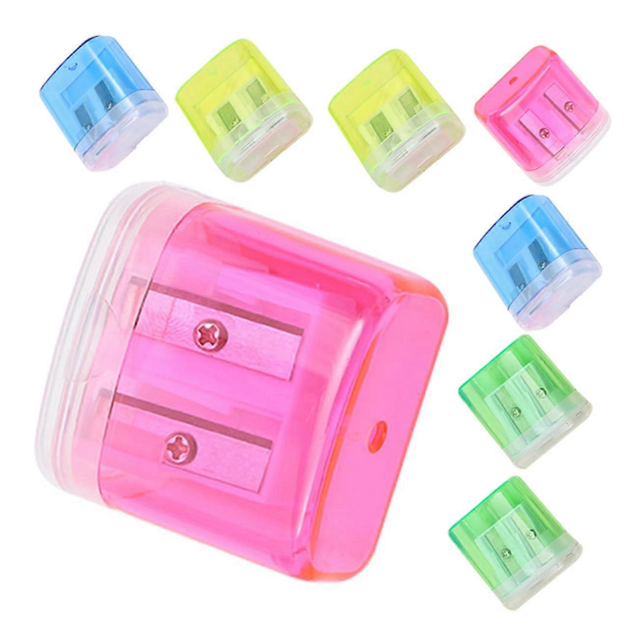 Pencil Sharpener for Boys and Girls, 8 Pieces, Portable, Handheld, Double Hole for Office and School, Pencil Sharpener for Children