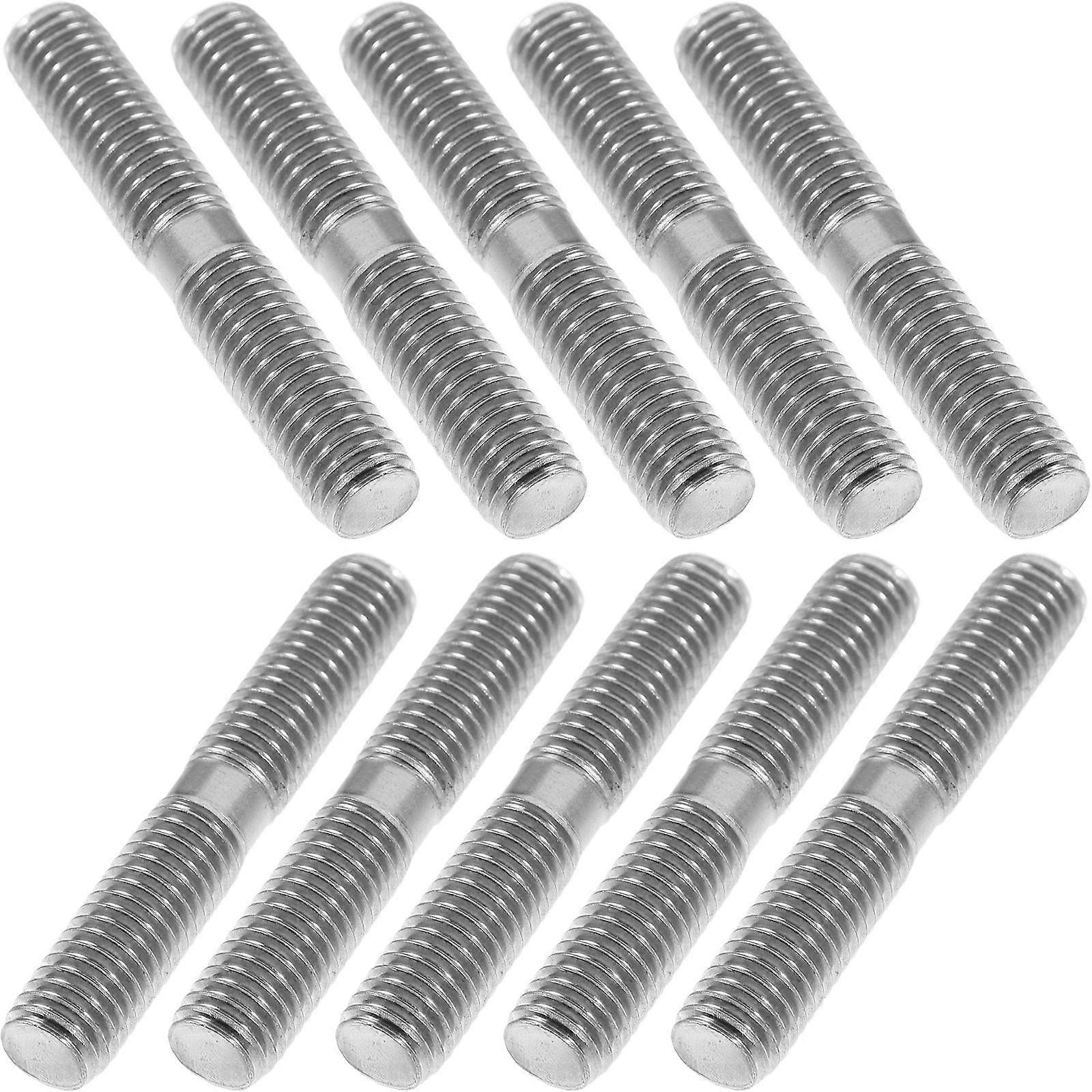 Stainless Steel Double End Thread Bolts 10pcs Durable Screws for Versatile Assembly and Fastening Applications