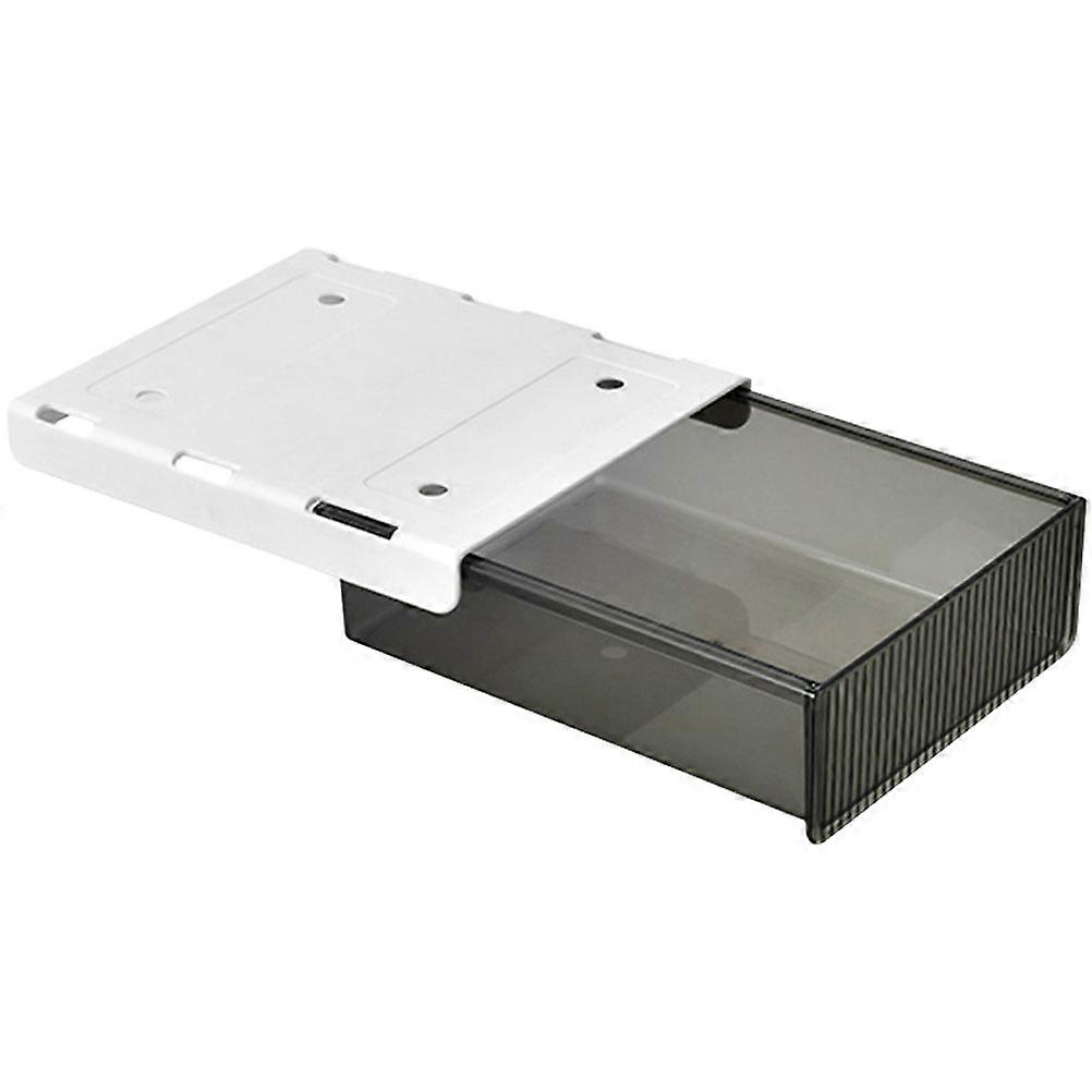 Under Desk Organizer Box Office Desk Accessories Workspace Organizers Dust Prevention Space Saving Black 24X21X6.2CM 1Pack