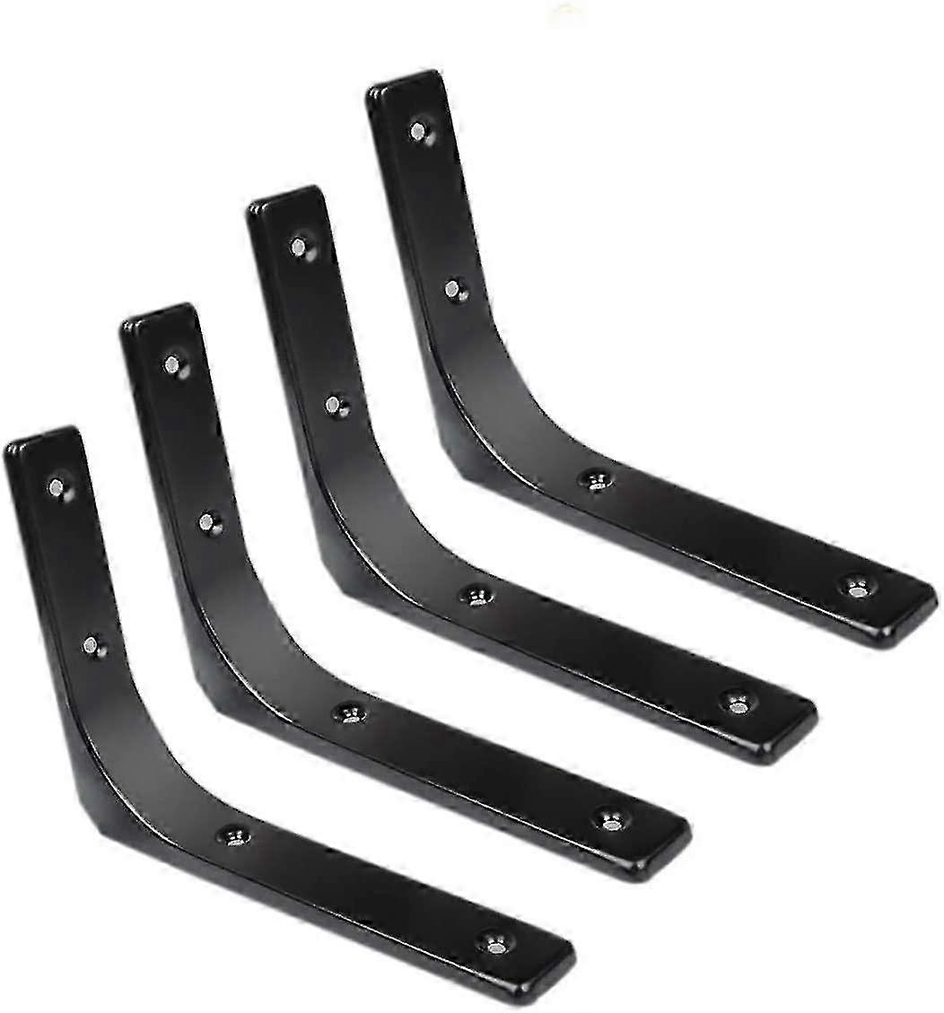 Support d’étagère mural Support d’étagère d’angle de console estampé en métal Style classique, 250mm x 200mm, finition noir brillant--