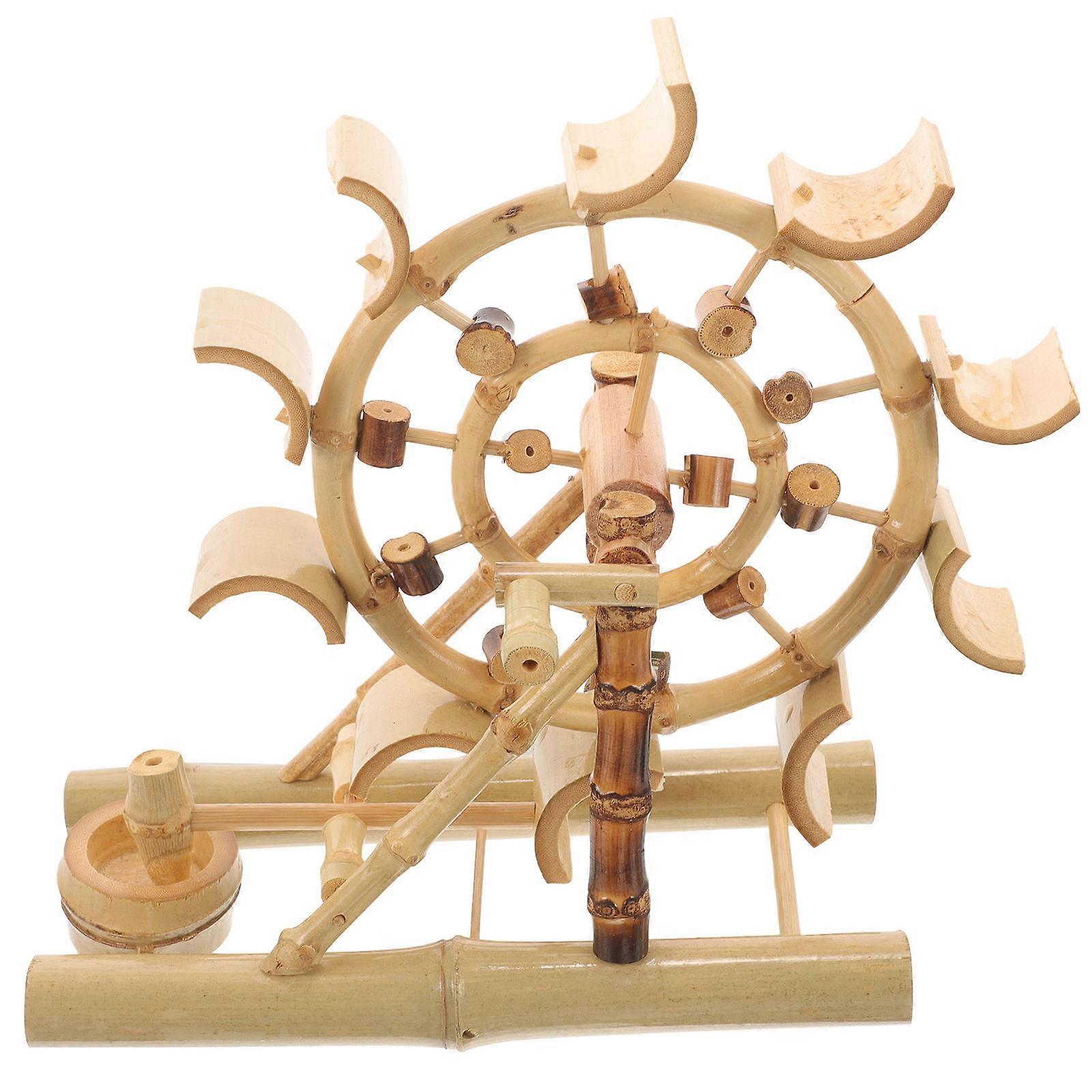 Bamboo Waterwheel Model Ornament – Unique Desktop Decoration for Tranquil Home Office Craftsmanship with Easy Clean Design for Any Occasion