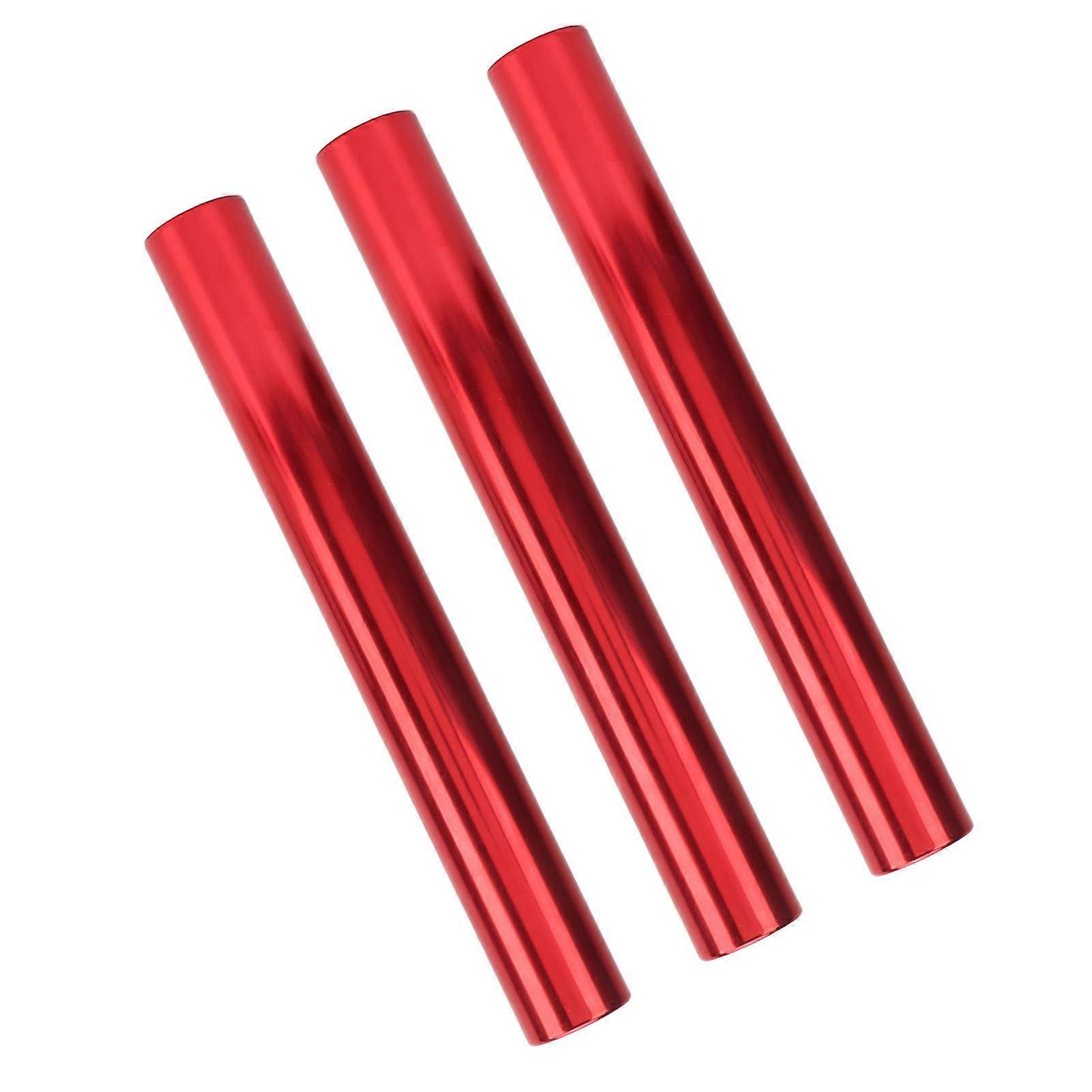 3Pcs Aluminum Alloy Track Field Relay Batons Track Batons Race Equipments for Running Race Team for Outdoor Running Race Student Relay Events Red 