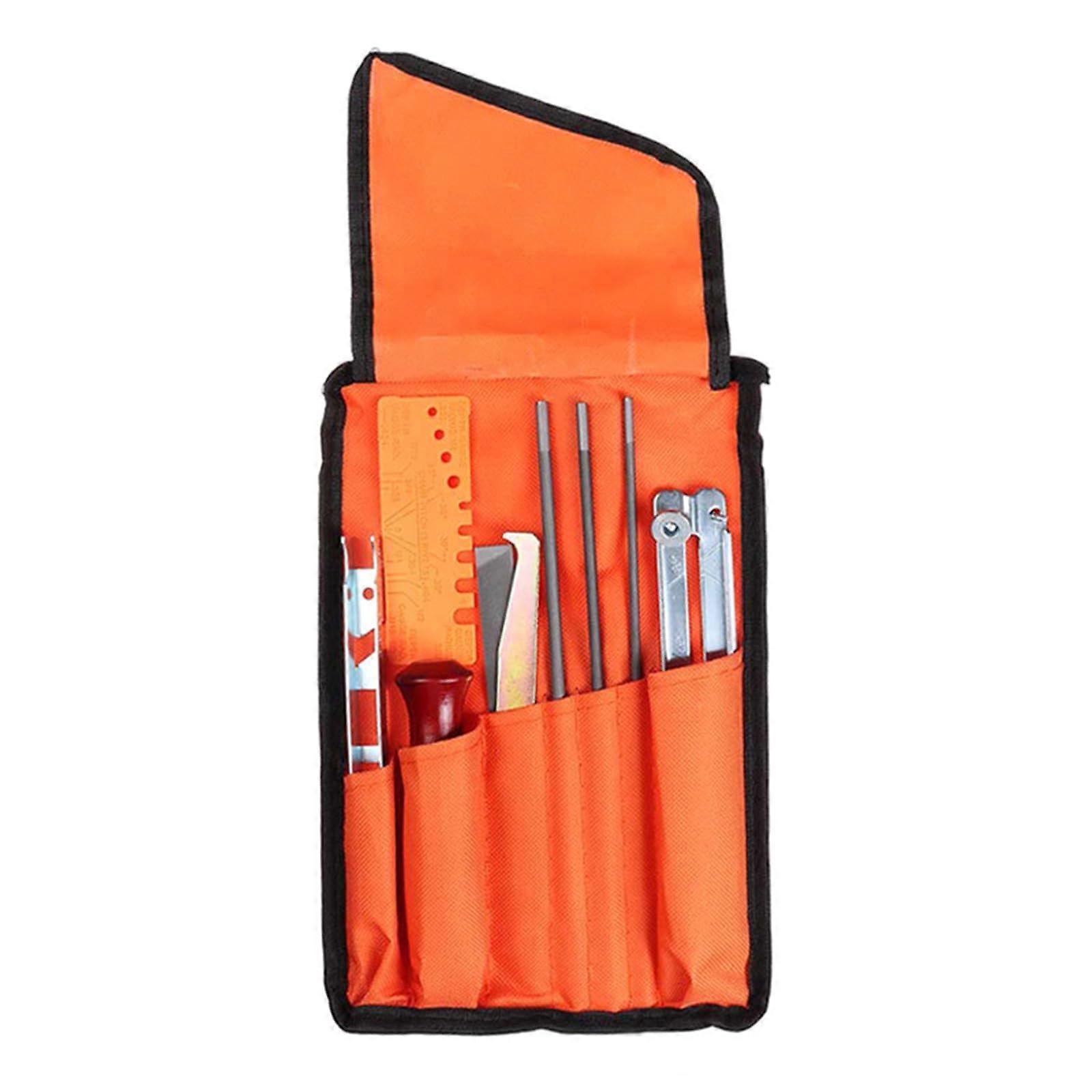 9 Pieces Professional Chainsaw Chain Grinding Kits Flat File Guide Electric Chainsaw File Sharpener Hardwood Handle