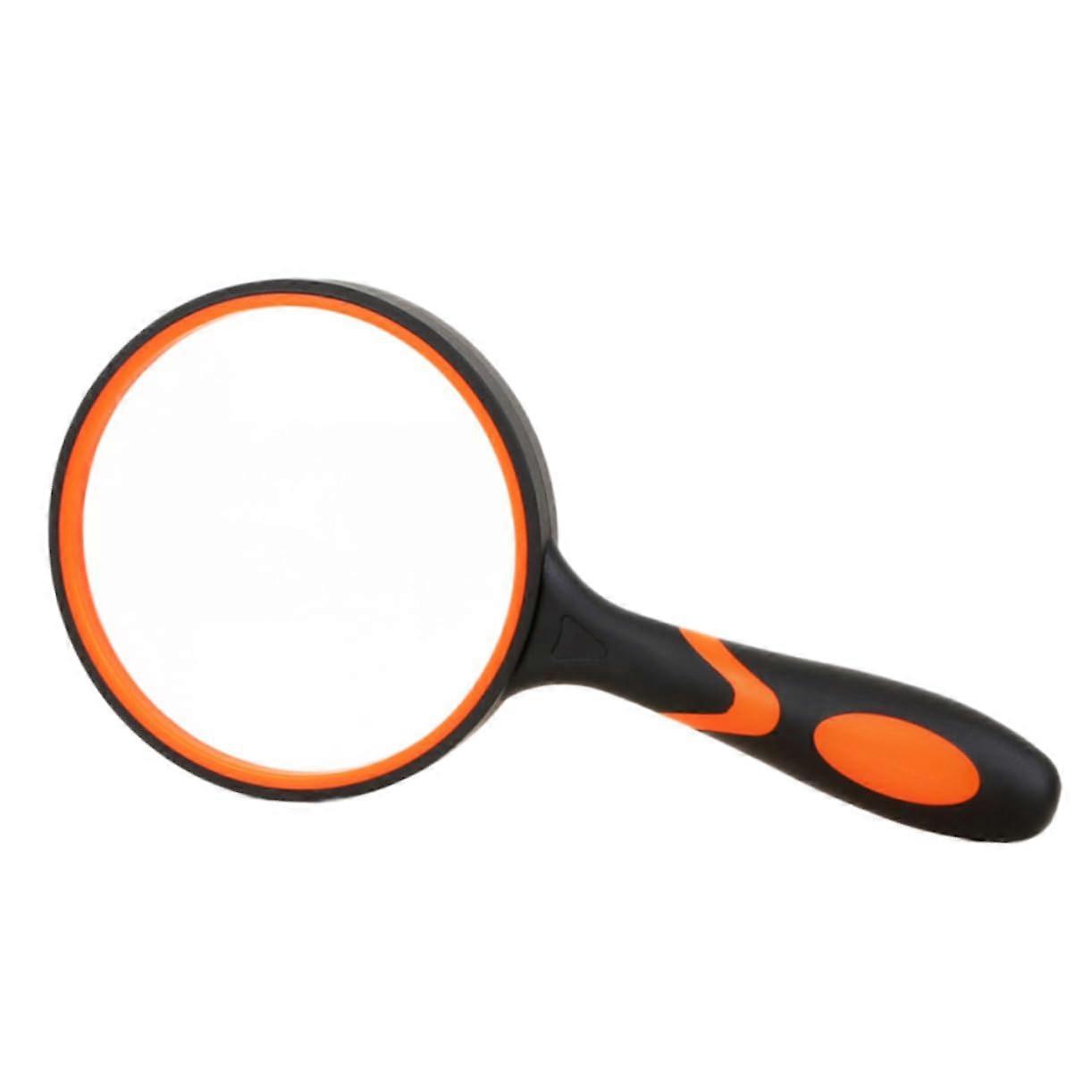 Handheld Magnifying Glass with Rubber Grip for Distortion Viewing of Books, Maps, and Craft Projects – Ergonomic Design for All Age Groups