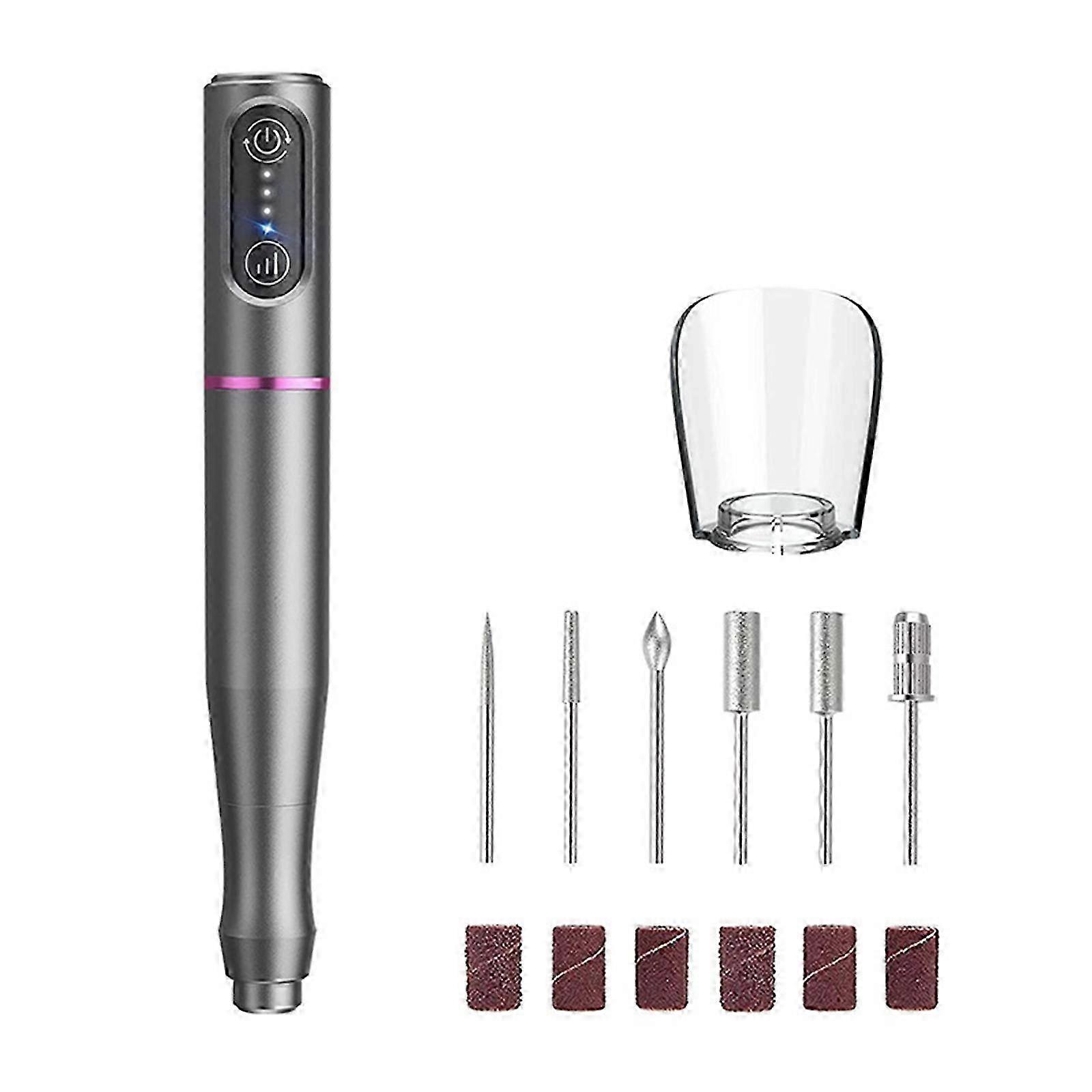 Professional Electric Nail File & Polishing Machine - Professional Manicure Tool in Gray for Salon Quality Nails at Home