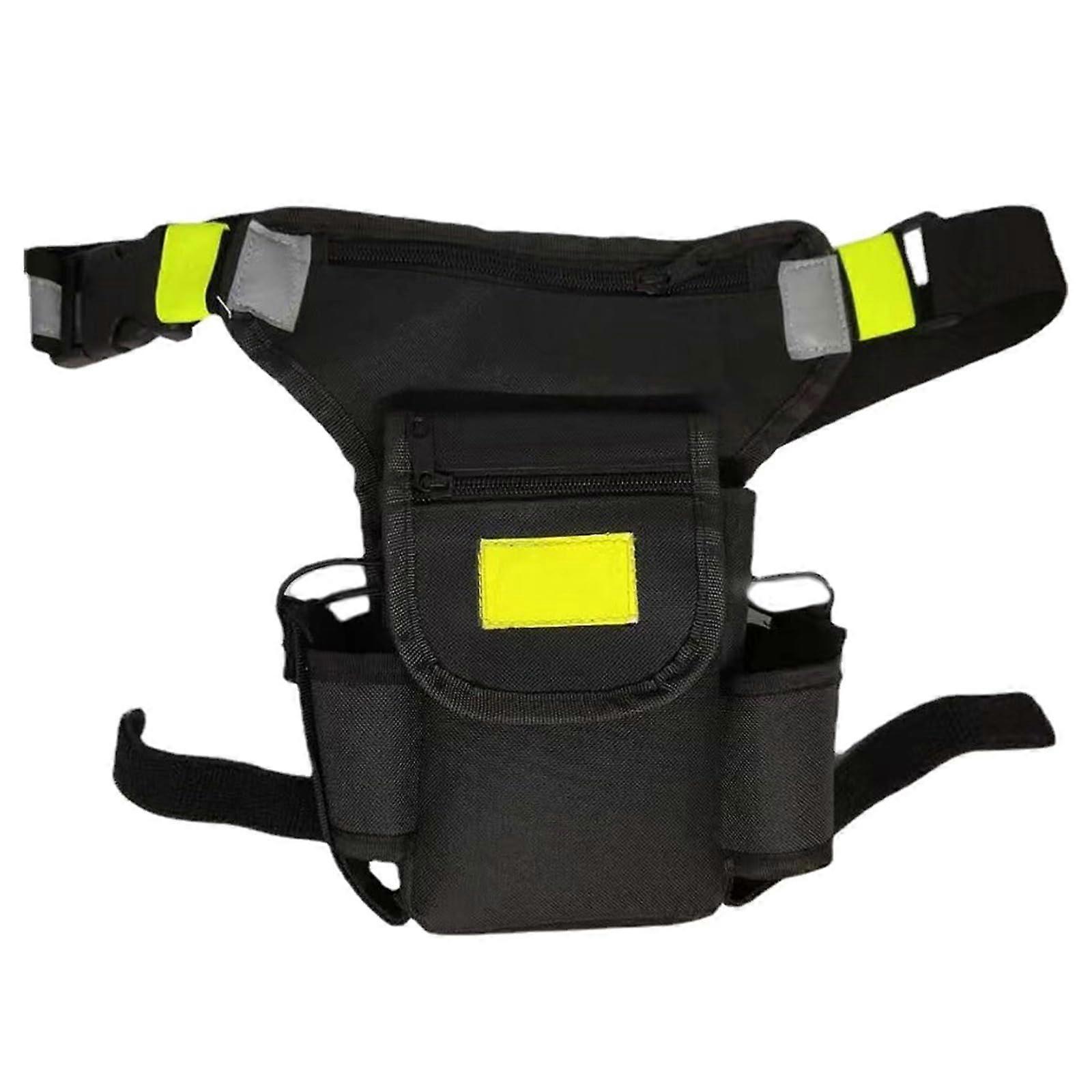 Adjustable Tactical Leg Bag for Hiking, Hunting, and Camping - Two Way Radio Waist Pack with Reflective Strips