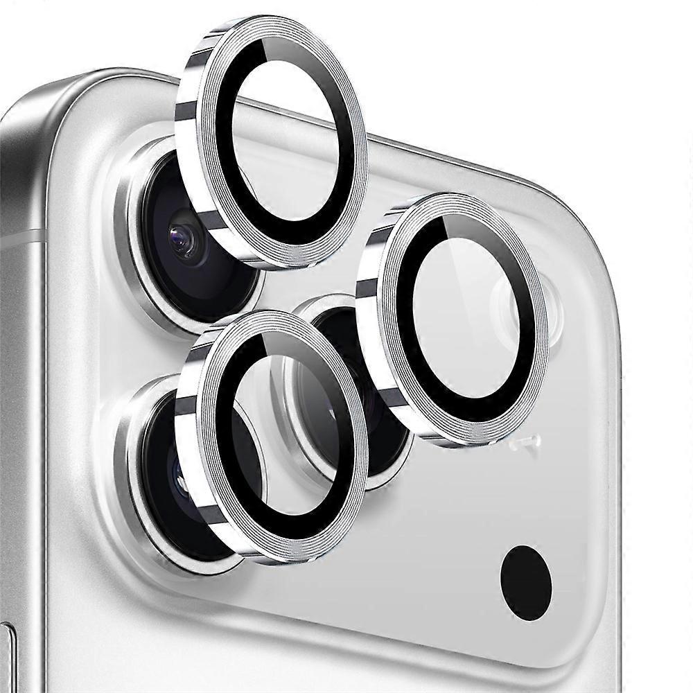 NORTHJO 1セット for iPhone 17 Pro Max / 17 Pro 強化ガラスカメラレンズフィルムCD静脈メタルリングレンズガードシルバー