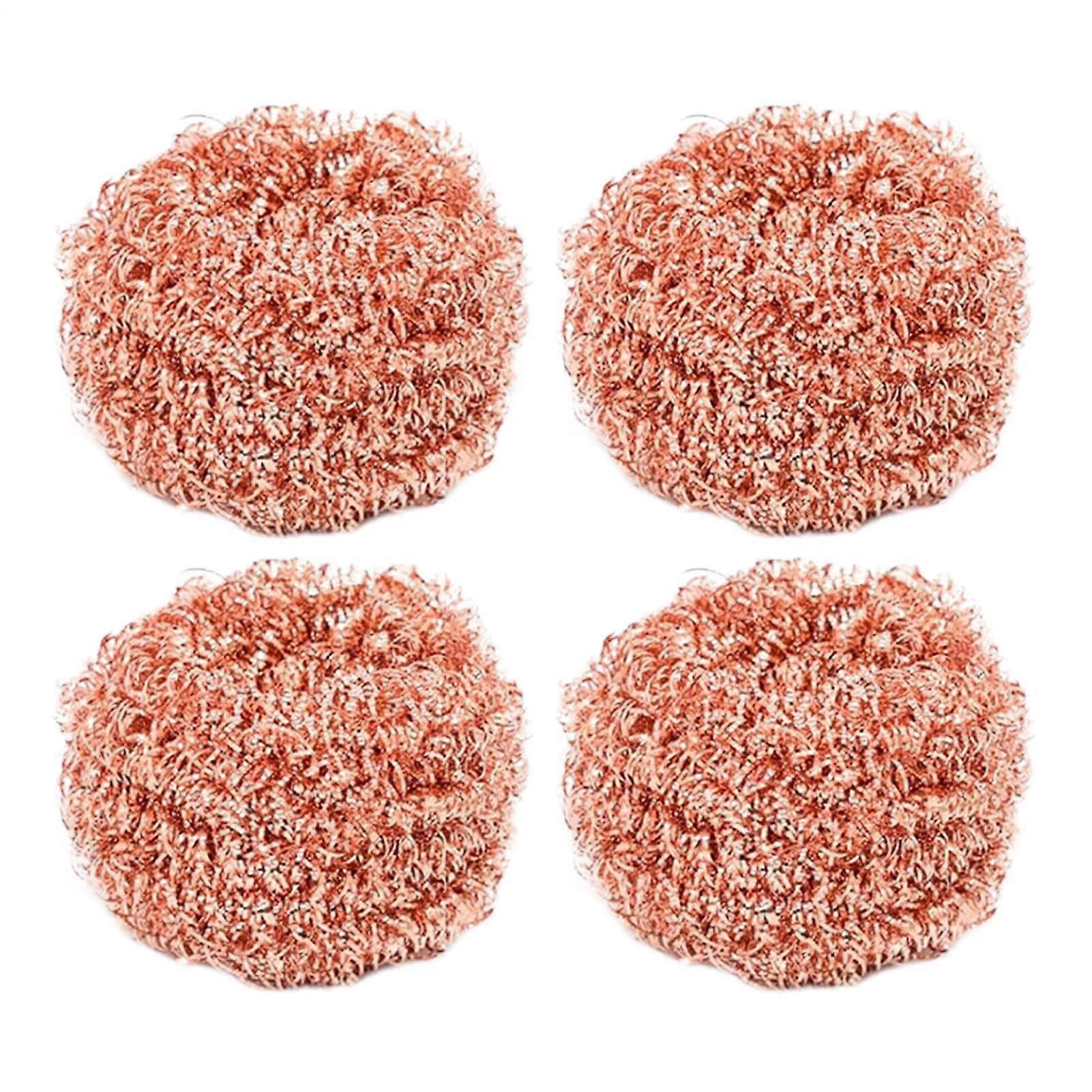 Copper Scrub Sponges - Multi-Purpose Copper Cleaner and Degreaser, 4-Pack for Sink, Cooktop, Oven, and Range Cleaning