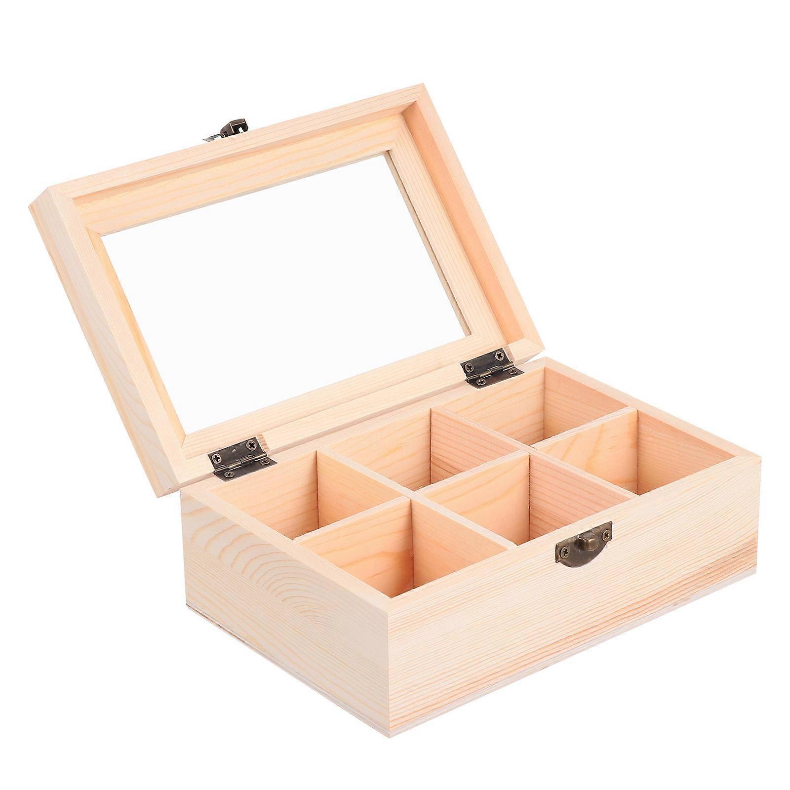 Khaki Storage Box for Home with 6-Grid Design and Large Capacity Made of Durable Synthetic Material