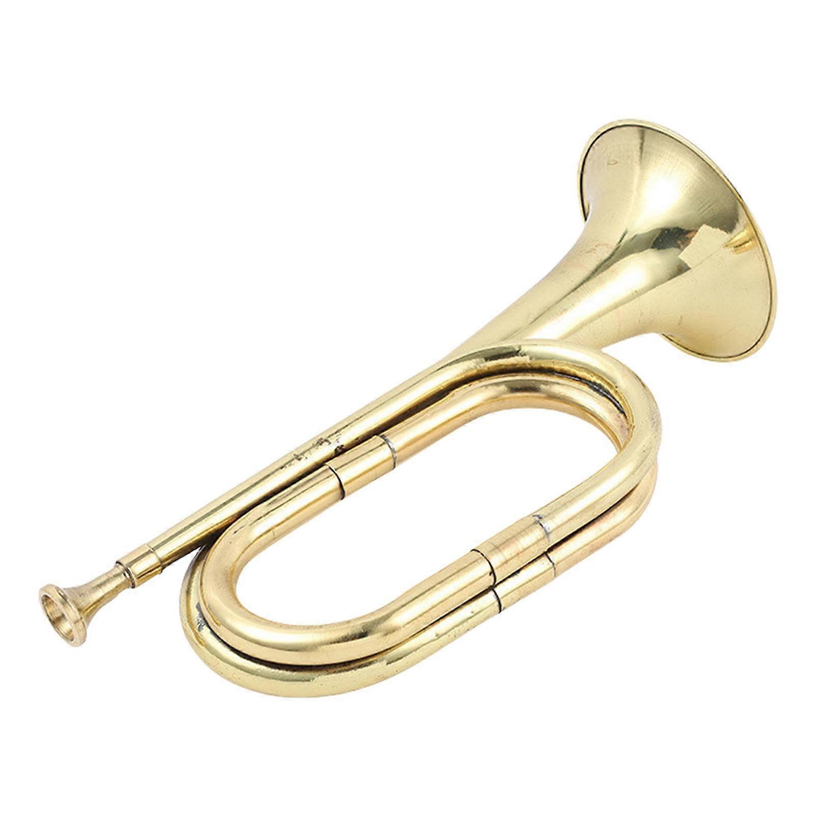 Trumpet Signal Horn, GoldPlated Bugle, Taps for Brass Instruments Bugle