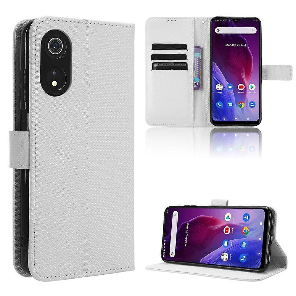 Coque de téléphone en cuir à texture diamant