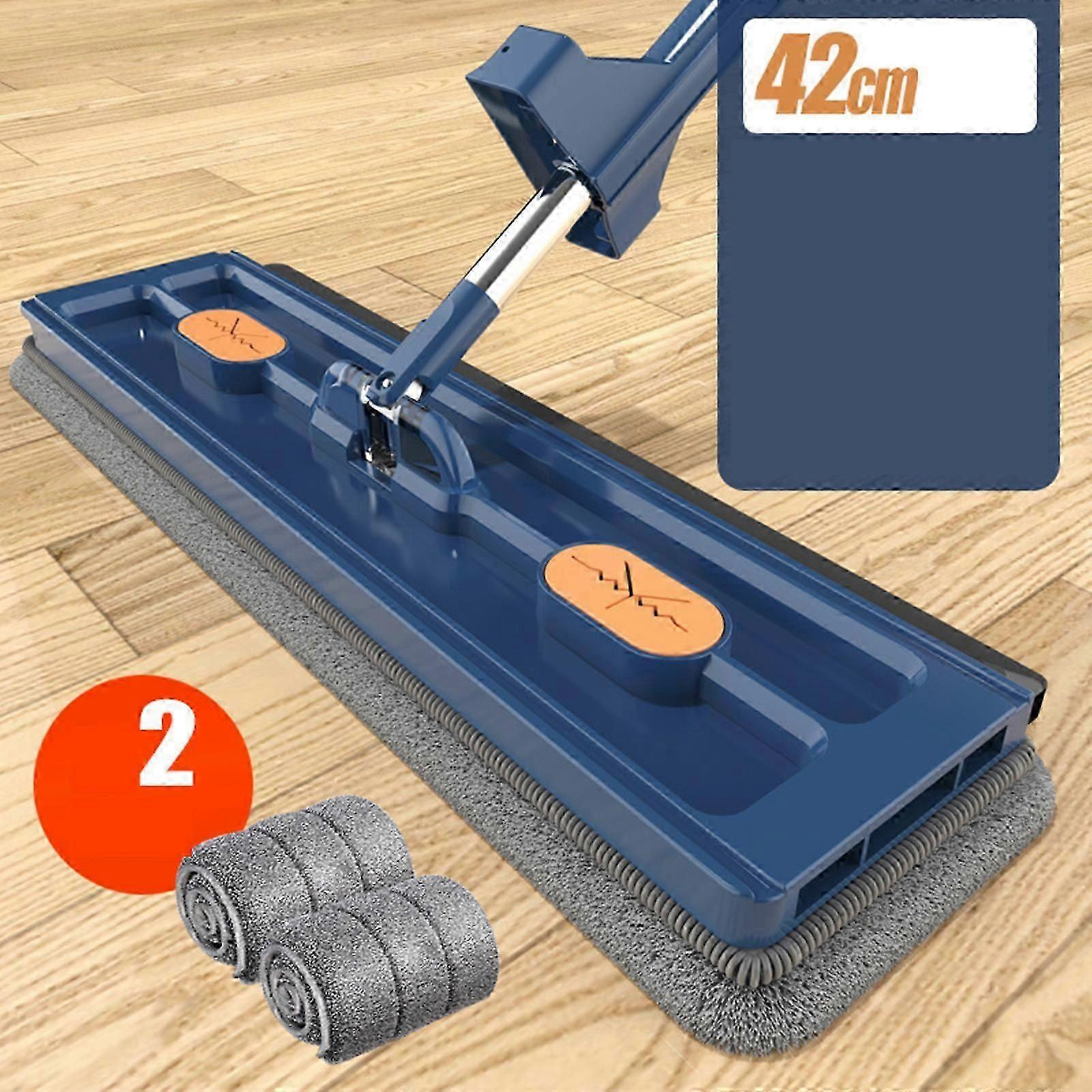 Large Flat Mop with Reusable Microfibre Mop Pads, 360 Swivel Floor Mop Set, Flat Floor Mop Set for Hardwood Laminate Tiles