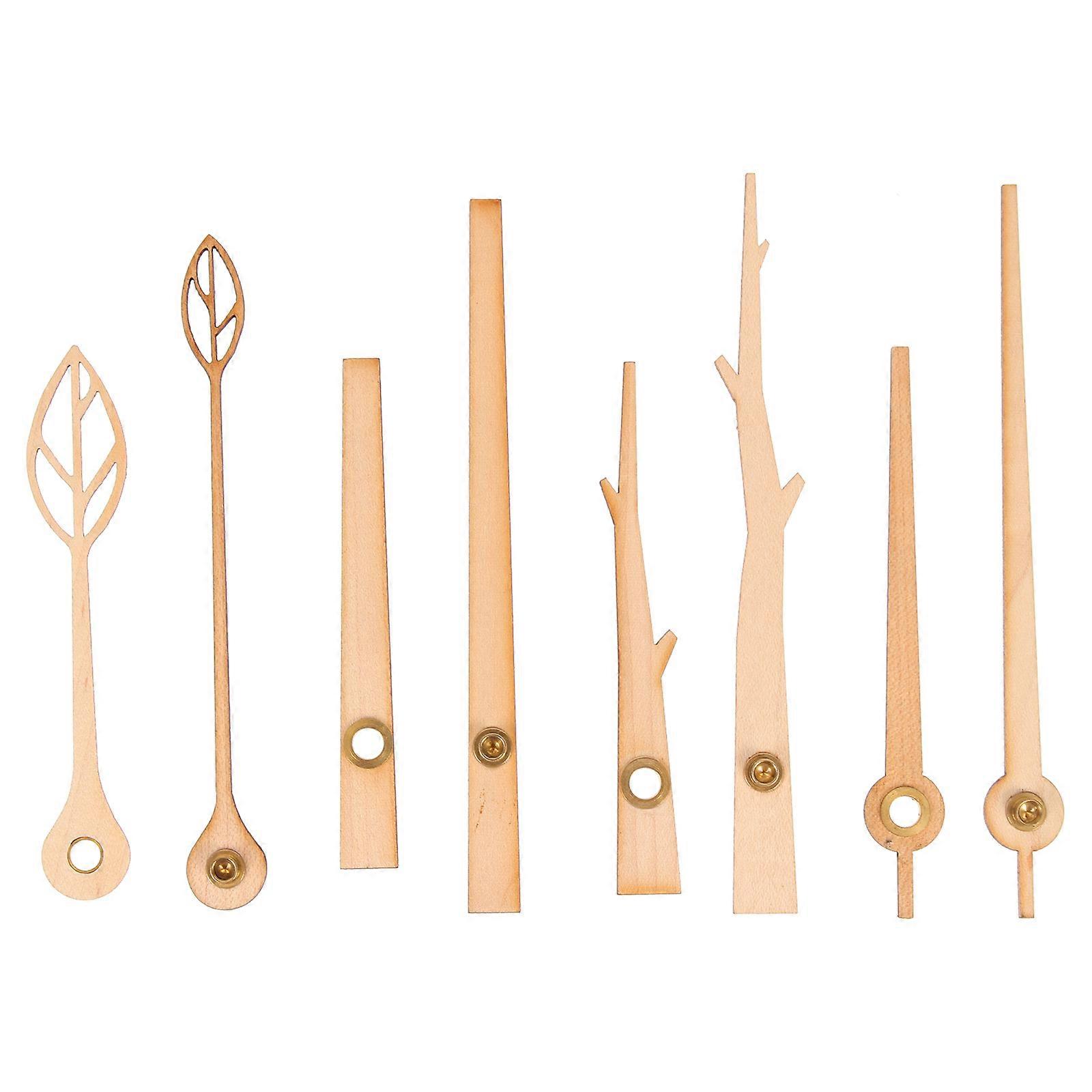Wooden Clock Replacement Kits   4 Sets Decorative Hands for DIY Projects, Durable Parts for Crafts and Home Decor