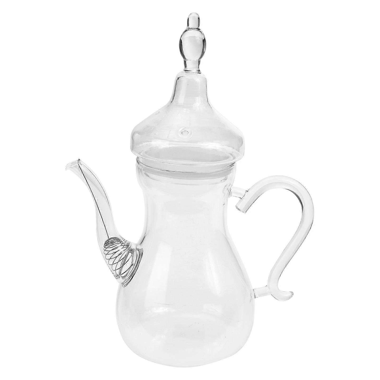 Transparent Glass Teapot with Infuser for Home Use Stylish Middle East Design 1.5L