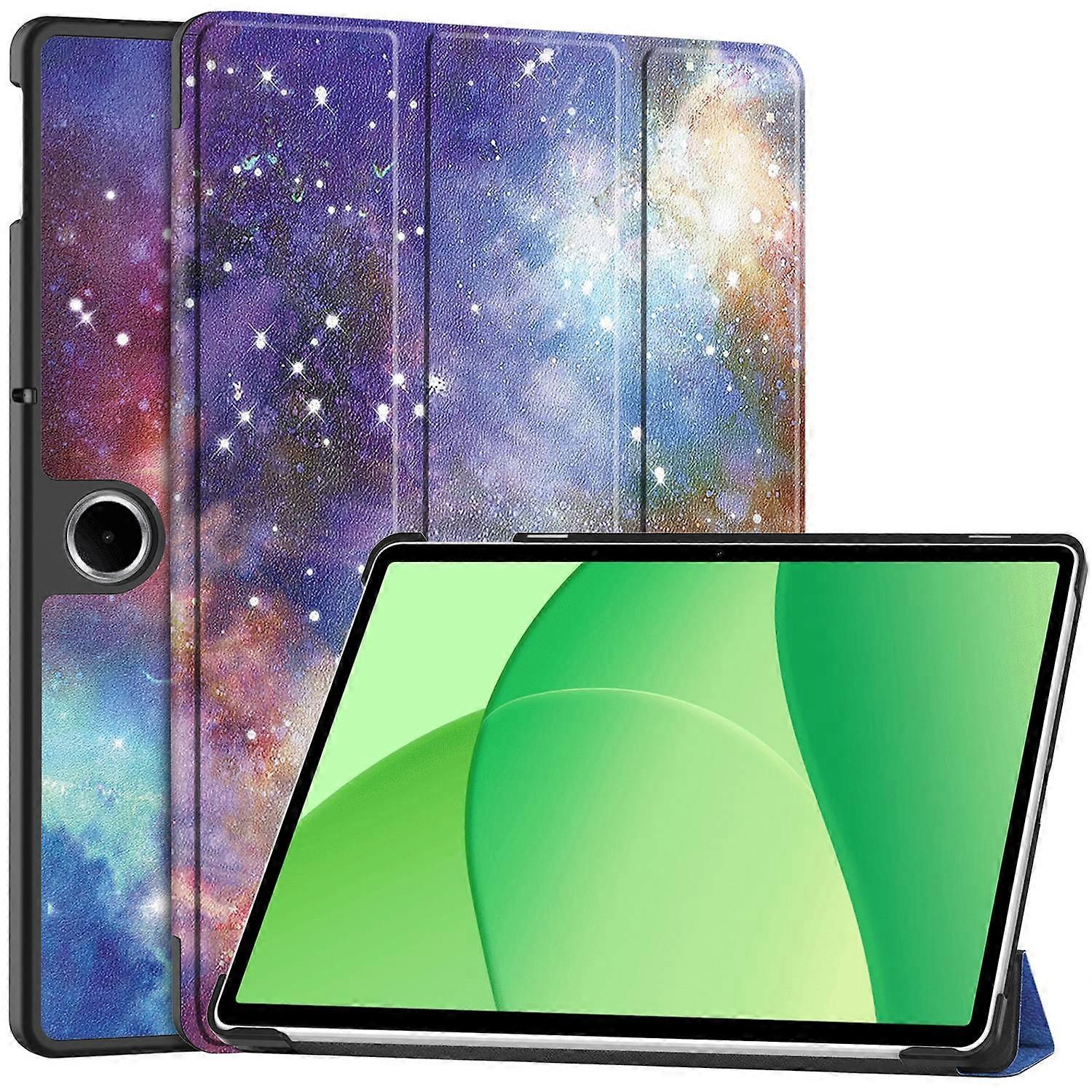 For Oppo Pad SE OnePlus Pad Lite Case Pattern Print Leather Stand Tablet Cover - Galaxy