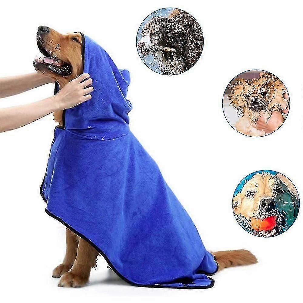 Super Absorbent Dog Bathrobe - Soft Microfiber Towel for Quick Drying